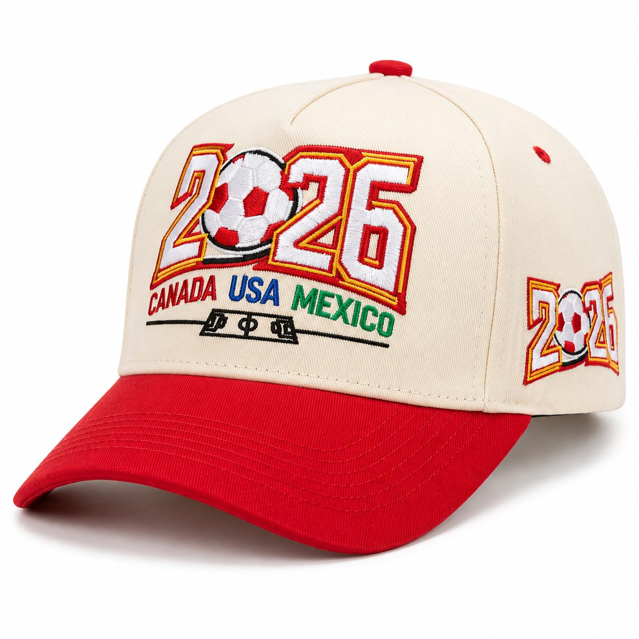 2026 Soccer Fan Baseball Cap, USA Canada Mexico Inspired Embroidered Cotton Hat, Adjustable Game Day Sports Cap