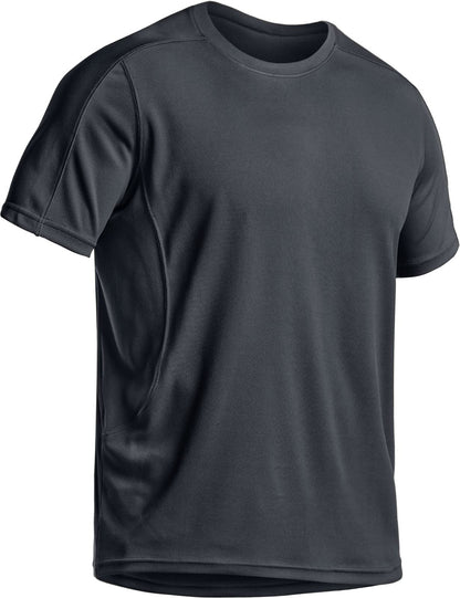 CQR Men's Short Sleeve Military Tactical T-Shirt, Athletic Gym Training Army Shirts, Outdoor Hiking Workout Shirt