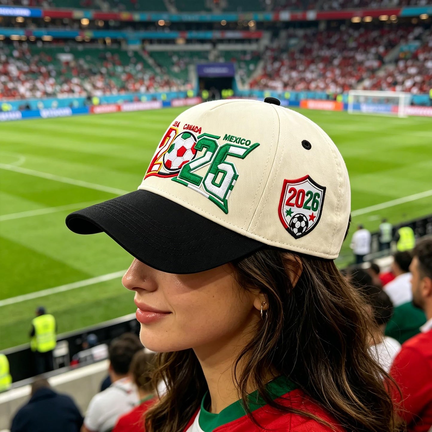 2026 Soccer Fan Baseball Cap, USA Canada Mexico Inspired Embroidered Cotton Hat, Adjustable Game Day Sports Cap