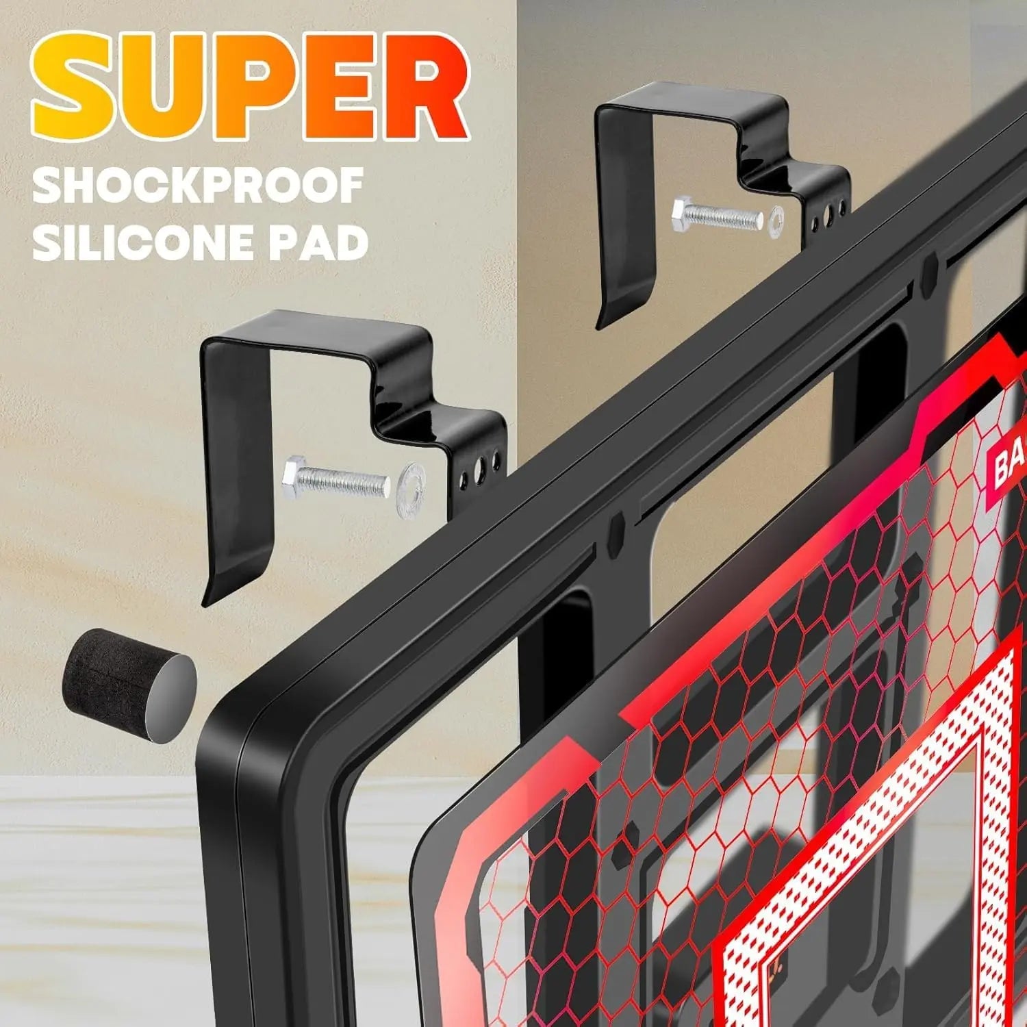 Indoor Basketball Hoop Pro for Kids, over the Door Basketball Hoop Indoor with LED Light/Scoreboard/4 Balls- Upgraded Anti-Impact Backboard, Basketball Toys Gifts for 6 7 8 9 10 11 12 Year Old Boys Chain Net