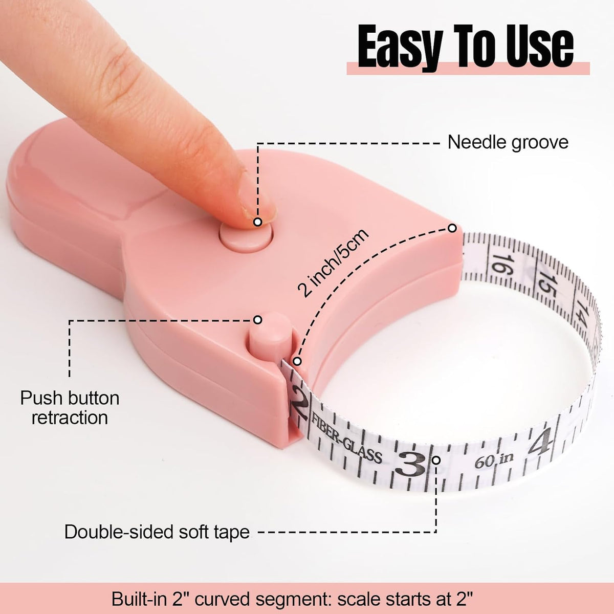 3 Pack Body Measuring Tape - 60 Inch Retractable Tape