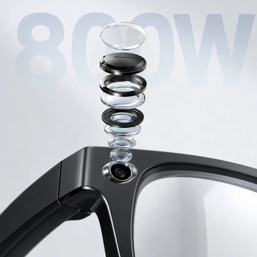 Sightflow Smart AI Camera Glasses with 8MP Photochromic UV-Protective Lenses, Real-Time Translation in 160+ Languages, Bluetooth Audio, Hands-Free Photo and Video Capture, Touch Control, Ideal for Travel and Outdoor Use, Compatible with iOS and Android