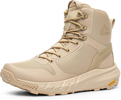 NORTIV 8 Men's Military Tactical Boot Lightweight Comfortable Boots for Work All Day Side Zipper Motorcycle Combat Hiking Boots Metrostrike(8-9 Inches)