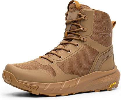 NORTIV 8 Men's Military Tactical Boot Lightweight Comfortable Boots for Work All Day Side Zipper Motorcycle Combat Hiking Boots Metrostrike(8-9 Inches)