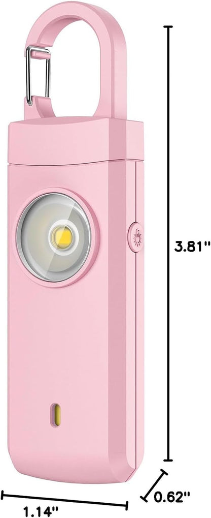 Rechargeable Personal Alarm for Women - Christmas Birthday Gifts for Women, Daughter, College Student, Teen Girl, Elders, Kids, Siren Alarm, USB Charging, Pink
