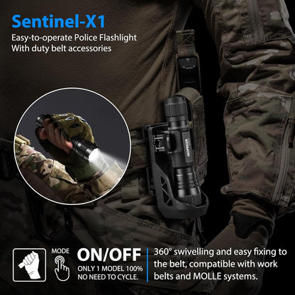 High Lumens Tactical Flashlight - Ultimate Duty Belt Companion for Law Enforcement and Outdoor Adventures