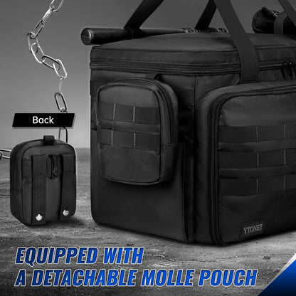 Patrol Bag Law Enforcement, Extra Large Police Gear Bag for Car Front Seat Organizer with a MOLLE Pouch & 15.6In Laptop Layer, Multiple Compartments Police Duty Bags Fit Vehicle Passenger Seat, Black