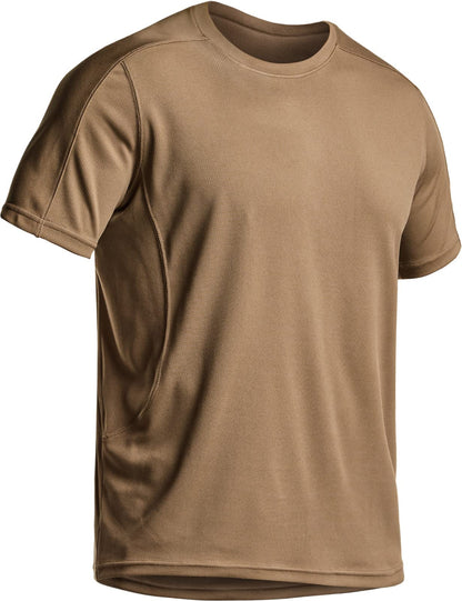 CQR Men's Short Sleeve Military Tactical T-Shirt, Athletic Gym Training Army Shirts, Outdoor Hiking Workout Shirt