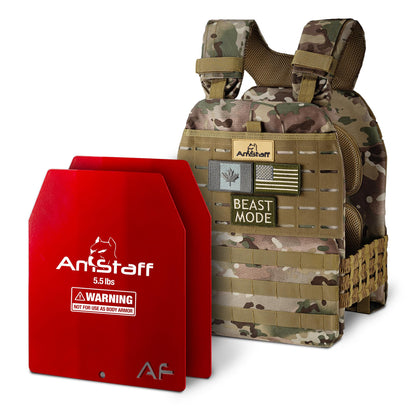 Amstaff Tactical Weighted Vest - Adjustable Weight Vests - Versatile Wearable Vest for Fitness Workouts, Strength and Endurance Training, Running
