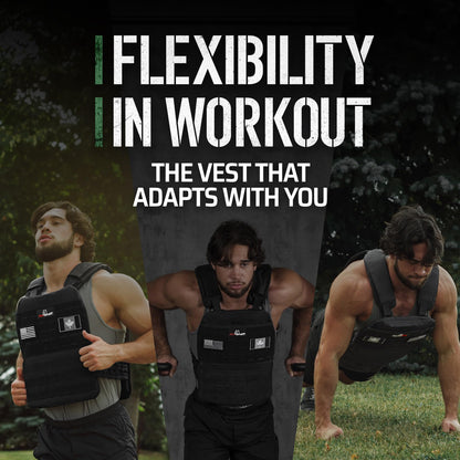 Amstaff Tactical Weighted Vest - Adjustable Weight Vests - Versatile Wearable Vest for Fitness Workouts, Strength and Endurance Training, Running