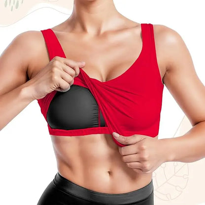 Women's Longline Ribbed Workout Tank Top with Built-In Bra and Padding for Yoga, Running, Gym, and Fitness Activities