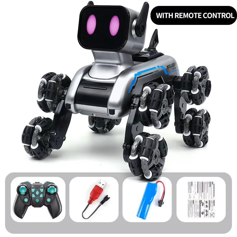Smart Remote Control Robot Dog Remote Control Toy Children'S Electric Mechanical Dog Gift Boy Stunt Eight Wheel Fancy Drift