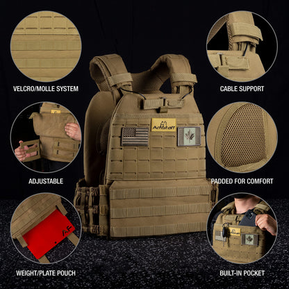 Amstaff Tactical Weighted Vest - Adjustable Weight Vests - Versatile Wearable Vest for Fitness Workouts, Strength and Endurance Training, Running