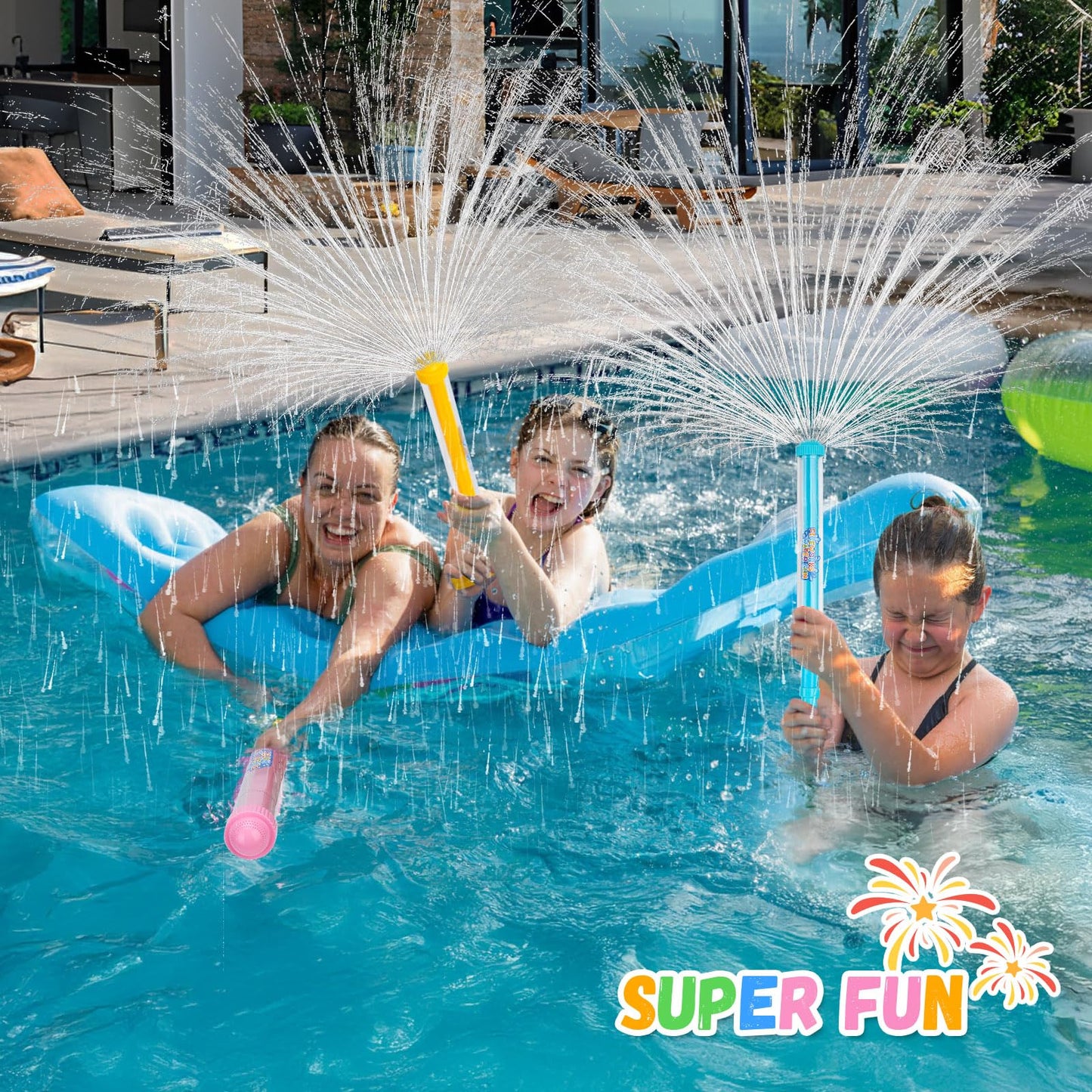 6Pack Creativity Fireworks Water Gun, Sprays Water Like Fireworks, Squirt Gun for Kids, Bulk Samll Water Blaster Summer Pool, Backyard, Beach, Birthday Party Outdoor Game Toys