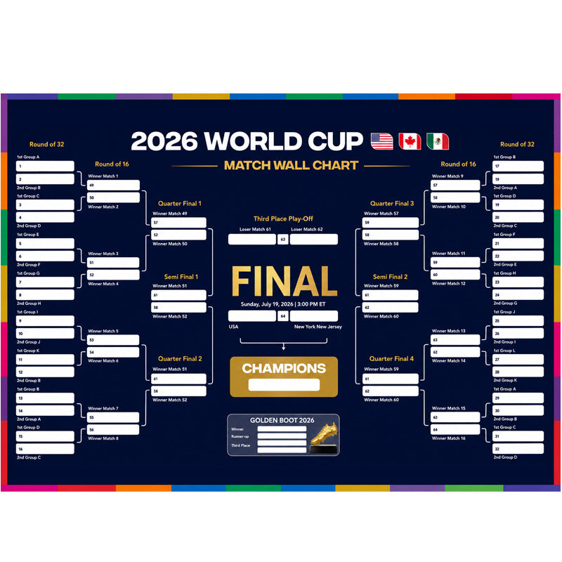 FIFA World Cup 2026 Schedule Wall Chart