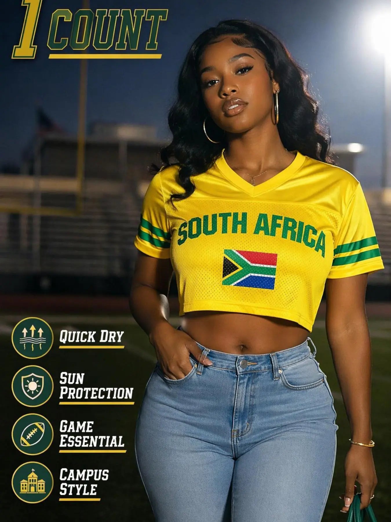 KTYSDE Women's Printed Cropped Soccer Jersey - V Neck Mesh Short Sleeve Casual Streetwear Crop Top for Soccer Fans Featuring USA, Brazil, Argentina, Mexico, England, Germany, France, Spain, Portugal, Italy, Netherlands, Japan, South Korea, Uruguay, and South Africa for Game Day and Daily Wear