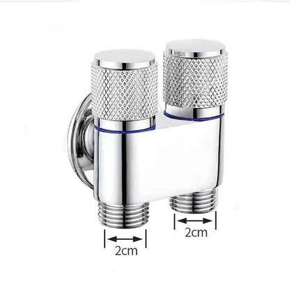 Zinc Alloy Angle Valve Wall Mount Toilet Washing Machine Tap One in Two Out Water Cleaning Faucet Bathroom Toilet Accessories