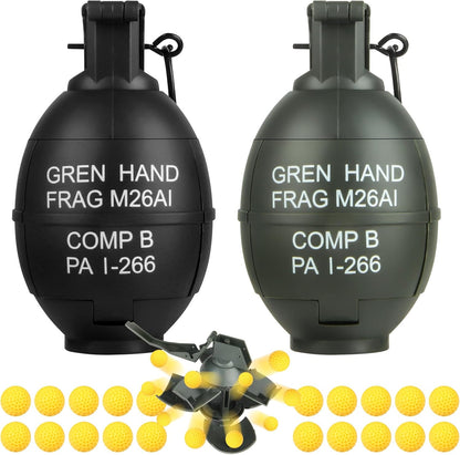 Tactical Toy-Grenade for CS Battle Game,2Pcs Fall Resistant Refillable Fun Impac