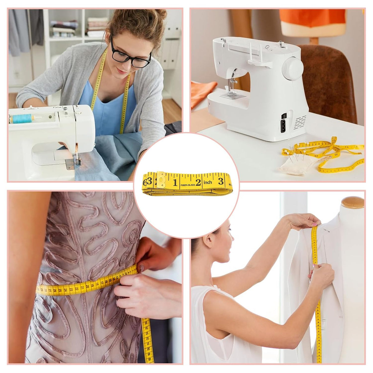 3 Pack Body Measuring Tape - 60 Inch Retractable Tape