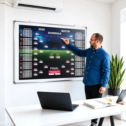 Graphic World Soccer 2026 Schedule Wall Chart, Soccer Fixtures Chart, Soccer Cup 2026 Result Chart QM9
