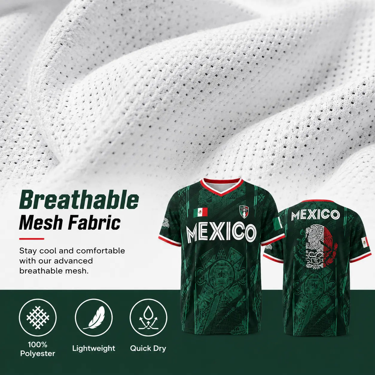 2026 Mexico Soccer Jersey, Chichén Itzá Pyramid Graphic Retro Soccer Jersey, All over Print, Casual Style for All Seasons, Classic Throwback Jersey Sportswear Top Summerwins