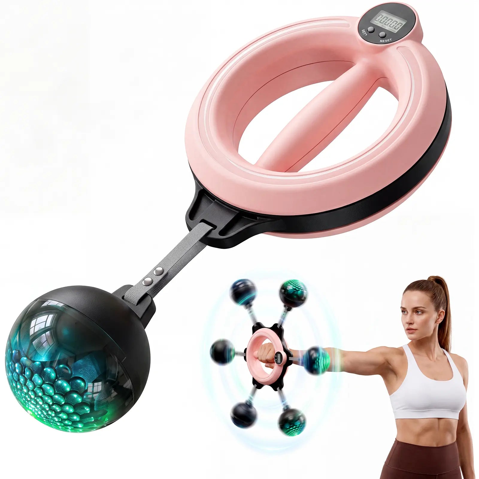 Zenrous 360° Rotating Wrist and Forearm Trainer - Compact Hand Grip Strengthening Equipment for Gym, Home, and Office Workouts