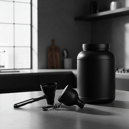 Revolutionize Your Fitness Routine with the Protein Powder Funnel-Mini - BPA-Free Kitchen Essential with Sliding Scoop and Container - Perfect for Pre-Workout and Smoothies - Buy 1 Get 1 Free!