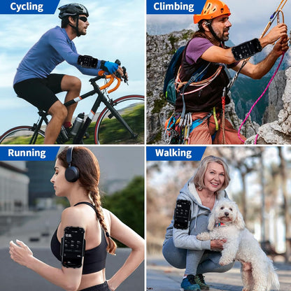 Wristband Phone Holder for Running, 360°Rotation & Detachable Sports Armband with Key Holder for Iphone 17/16/15/14/13/12/11/Pro/Xs/Xr/X/8/7/6/Plus, for Samsung Galaxy, Fits 4''-6.5''Phone