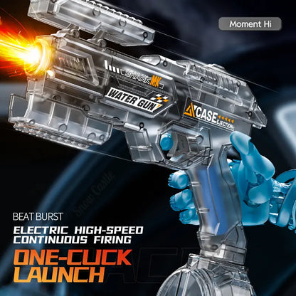 Electric Water Shooter with LED Lights, Powerful Squirt Water Pistol for Kids/Aldults,Long Range Shoot Reach to 26-35Ft Outdoor Water Toy,Outdoor,Party,Birthday Gift,Water Guns