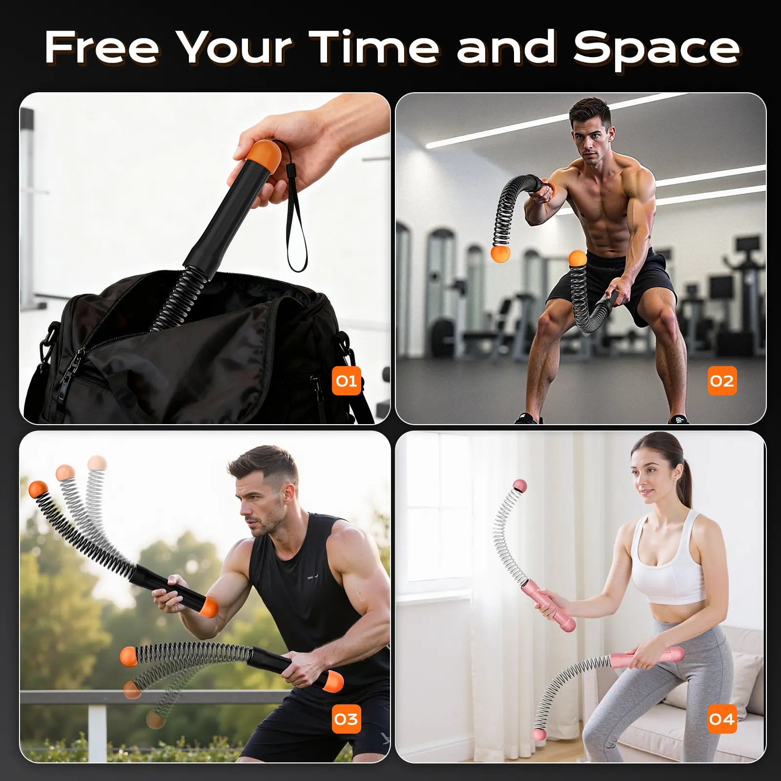 Weighted Cordless Battle Ropes 2PCS - Quiet Ropeless Training Rope Fitness Equipment for Home Gym, HIIT Full-Body Exercise Workout Equipment for Men & Women, Noise-Free Indoor Training Gear, Festival Gift, Gift Choice