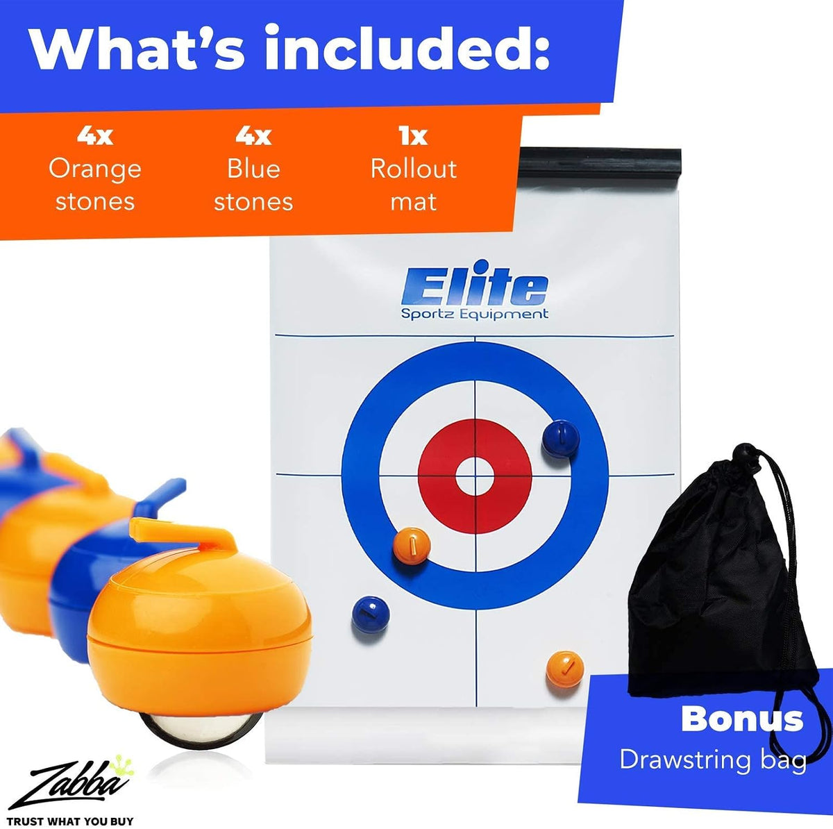 Curling Game - Tabletop Games for Adults, Kids & Families - 4 Ft X 1 Ft Mat for Indoor Fun W/Bonus Travel Bag - Ages 6 & Up